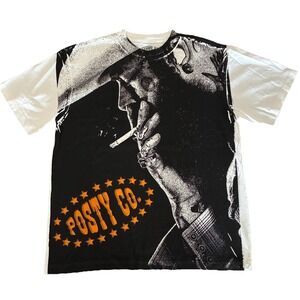 Post Malone T Shirt L White Big Ass Stadium Tour All Over Print  Posty Co NEW